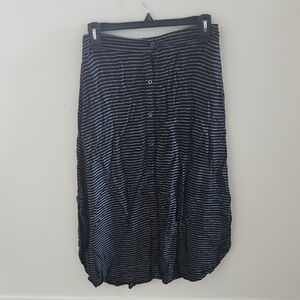 Merona Black and White Striped Midi Skirt